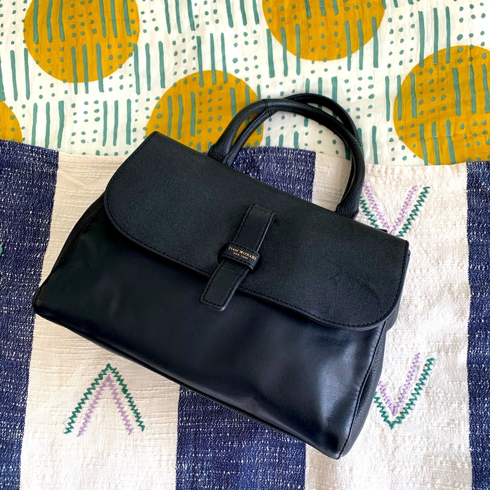 Issac Mitzurahi top handle leather handbag